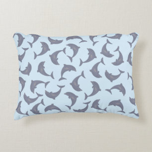 Dolphins in the Sea Pattern Decorative Cushion