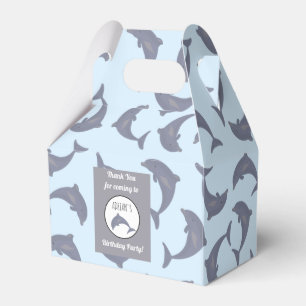 Dolphins in the Sea Pattern Kids Birthday Party Favour Box