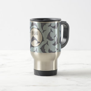Dolphins in the Sea Pattern Travel Mug