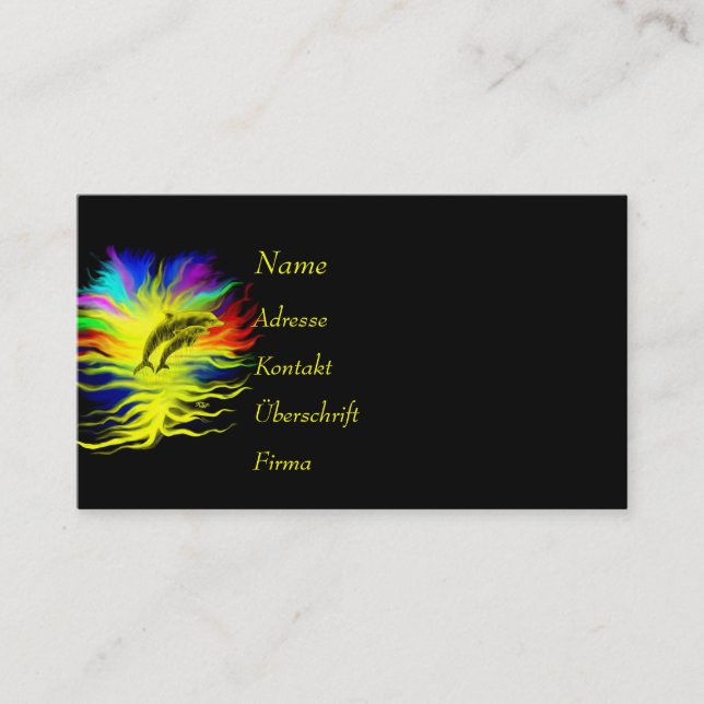 Dolphins in the sun business card (Front)