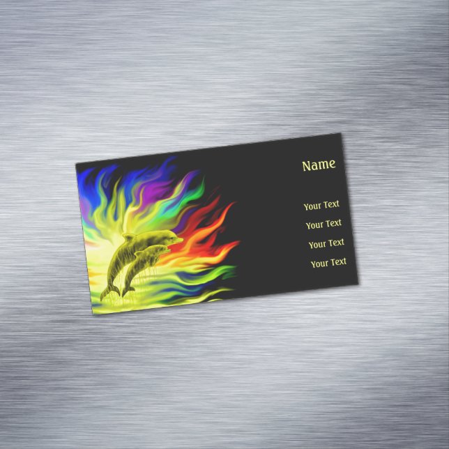 Dolphins in the Sunshine Magnetic Business Card (In Situ)
