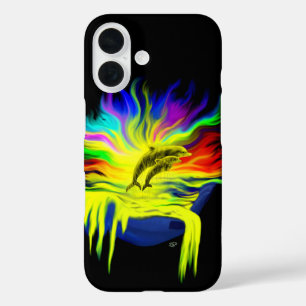 Dolphins in the Sunshine with Hand iPhone 16 Case