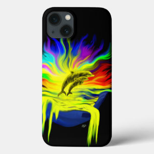 Dolphins in the Sunshine with Hand iPhone 13 Case