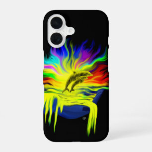 Dolphins in the Sunshine with Hand iPhone 16 Case
