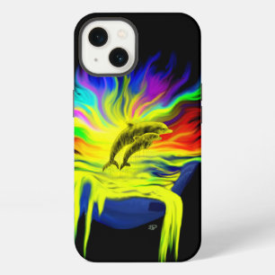 Dolphins in the Sunshine with Hand iPhone 13 Case
