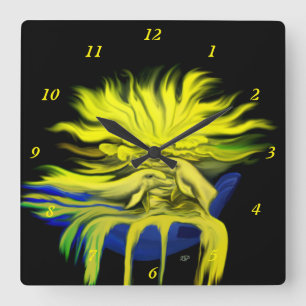 Dolphins in the Sunshine with Hand Square Wall Clock