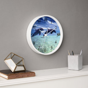 Dolphins in the wild round clock