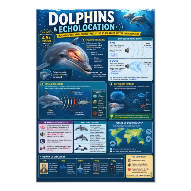 Dolphins Infographic Photo Print (Front)