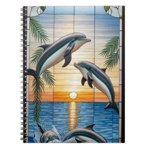Dolphins Jumping at Sunset on the Ocean Notebook