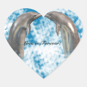 Dolphins Kissing Stickers