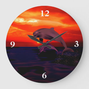 Dolphins Large Clock