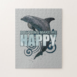 Dolphins Make Me Happy Jigsaw Puzzle