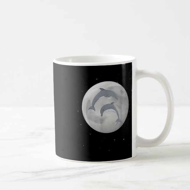 Dolphins, Moon Star Dolphins, Environmental Protec Coffee Mug (Right)