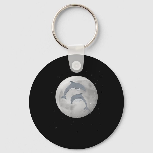 Dolphins, Moon Star Dolphins, Environmental Protec Key Ring (Front)