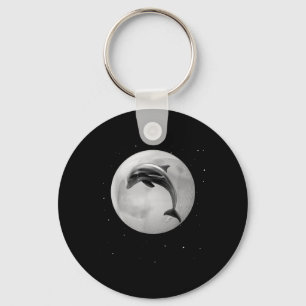 Dolphins, Ocean Moon Stars, Environmental Protecti Key Ring
