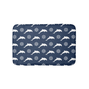 Dolphins On Parade Pattern Bath Mat