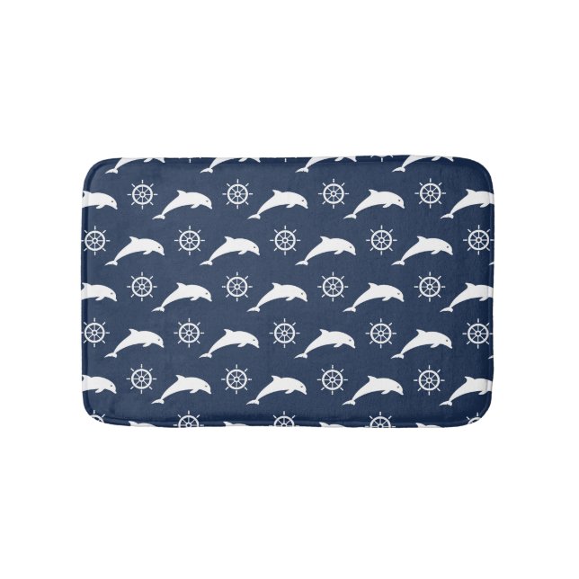 Dolphins On Parade Pattern Bath Mat (Front)