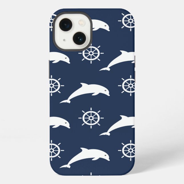 Dolphins On Parade Pattern iPhone Case (Back)