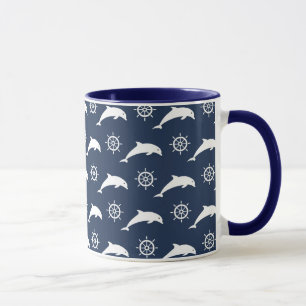 Dolphins On Parade Pattern Mug