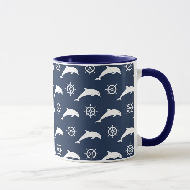 Dolphins On Parade Pattern Mug (Right)