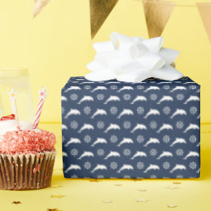 Dolphins On Parade Pattern Wrapping Paper