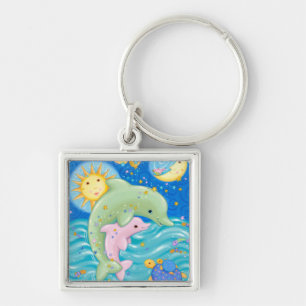 Dolphins Play Key Ring