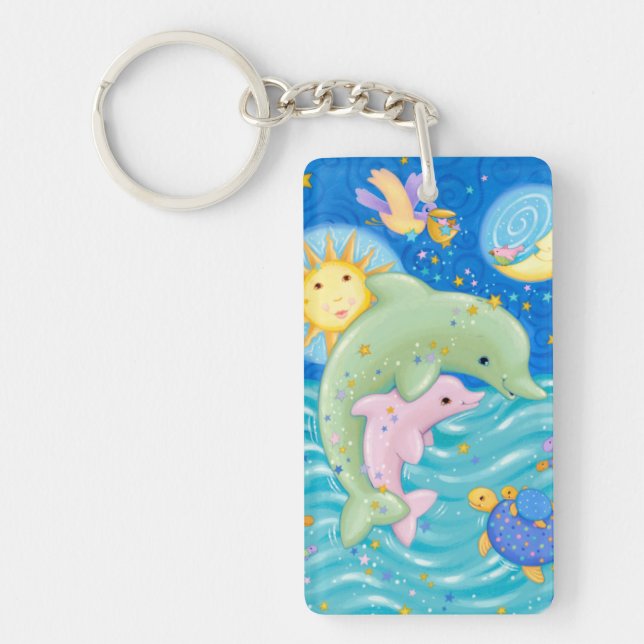Dolphins Play Key Ring (Front)