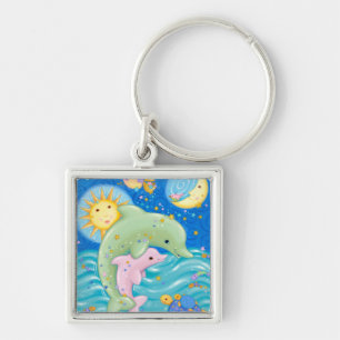 Dolphins Play Key Ring
