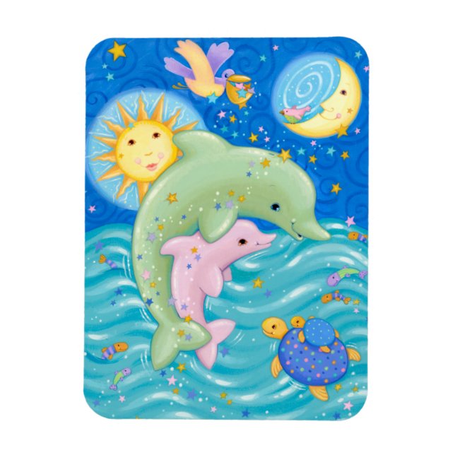 Dolphins Play Magnet (Vertical)