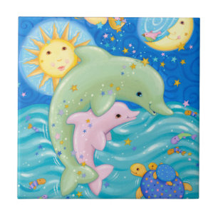 Dolphins Play Tile
