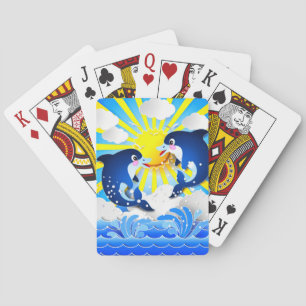 Dolphins Playing in the Sun Cards