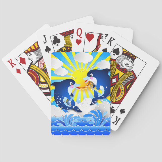 Dolphins Playing in the Sun Cards (Back)