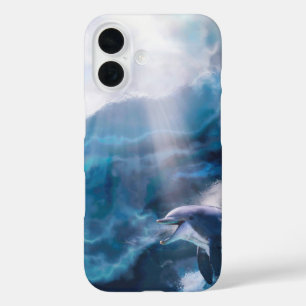 Dolphins Playing JUST FOR THE THRILL iPhone 16 Case