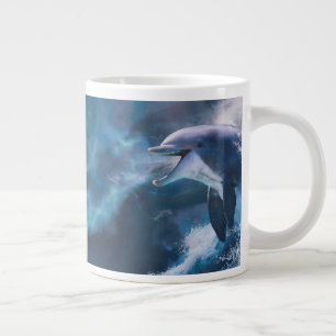 Dolphins Playing JUST FOR THE THRILL Large Coffee Mug