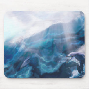 Dolphins Playing JUST FOR THE THRILL Mouse Mat