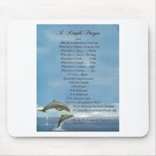 dolphins=pope francis=st. francis SIMPLE PRAYER Mouse Mat
