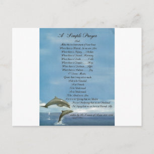 dolphins=pope francis=st. francis SIMPLE PRAYER Postcard