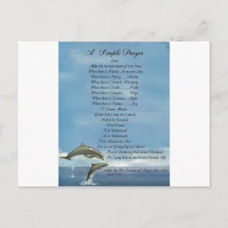 dolphins=pope francis=st. francis SIMPLE PRAYER Postcard