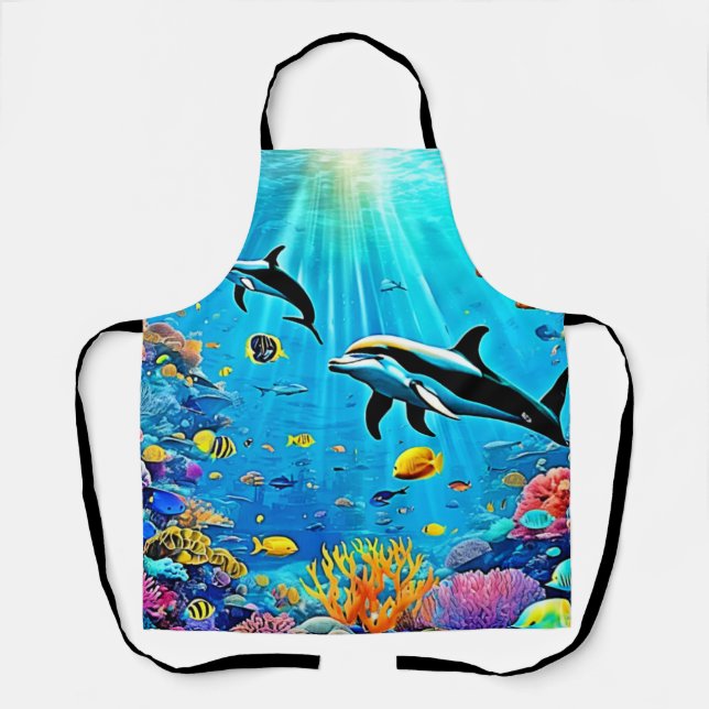 Dolphins & Reef: Underwater Joy Apron (Front)