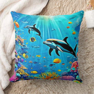 Dolphins & Reef: Underwater Joy Cushion
