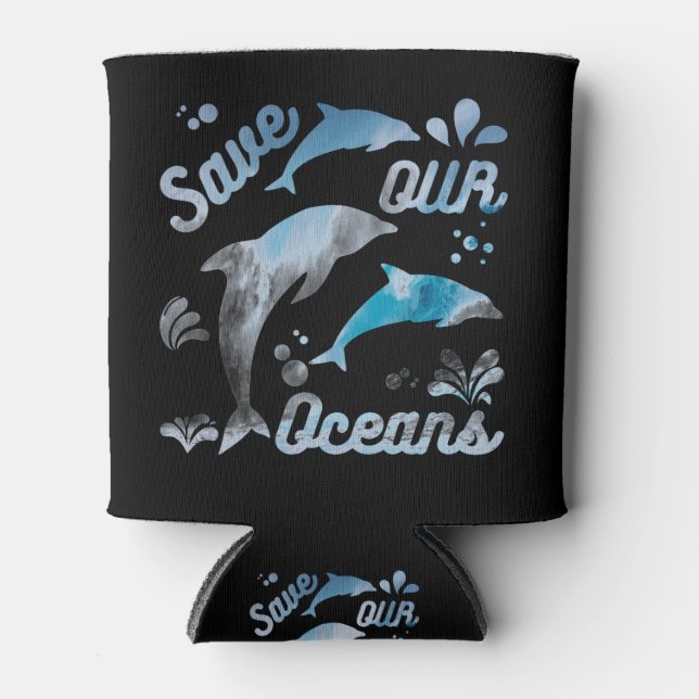 Dolphins / Save Our Oceans Can Cooler (Front)