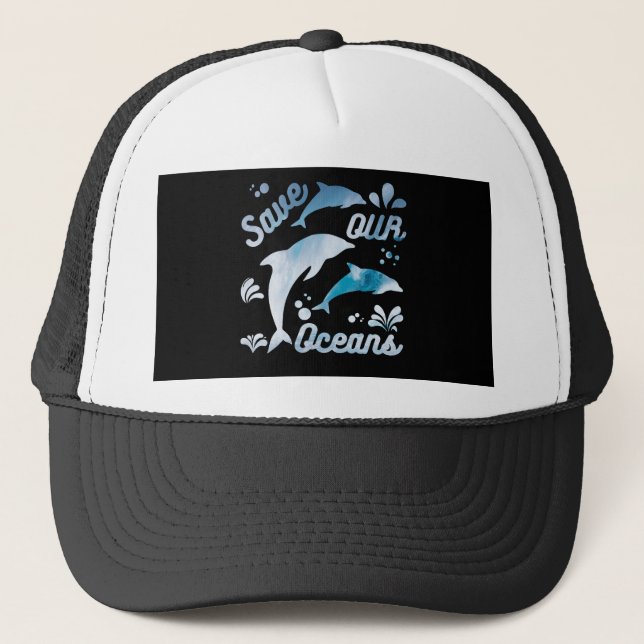 Dolphins / Save Our Oceans Trucker Hat (Front)