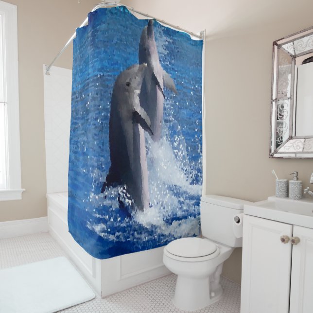 Dolphins Shower Curtain (In Situ)