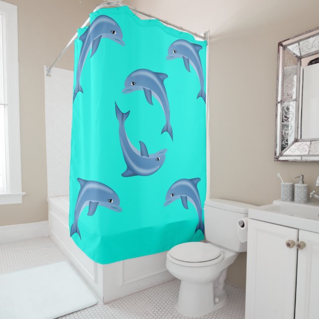 Dolphins Shower Curtain (In Situ)