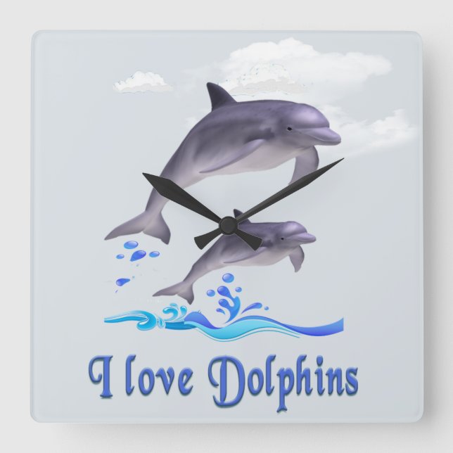 Dolphins Square Wall Clock (Front)