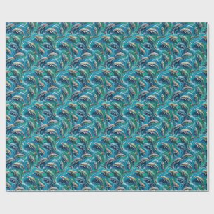 Dolphins swim wrapping paper