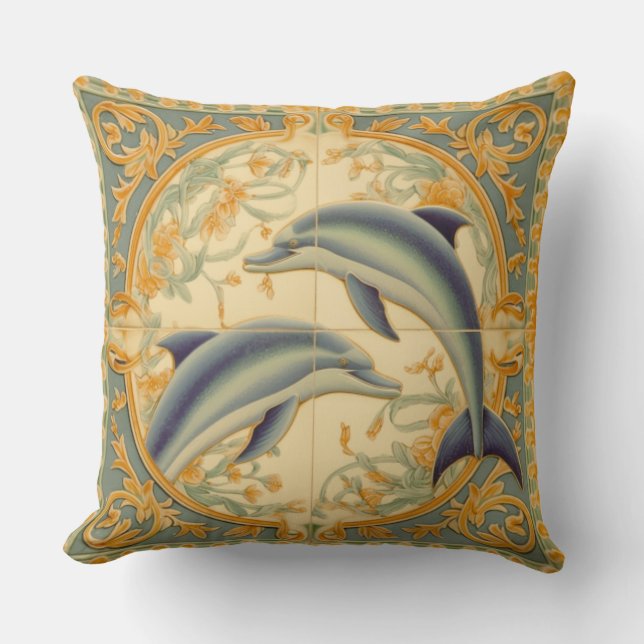 Dolphins Throw Pillow (Front)
