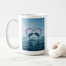 Dolphins Valentine Tropical Love Heart Ocean