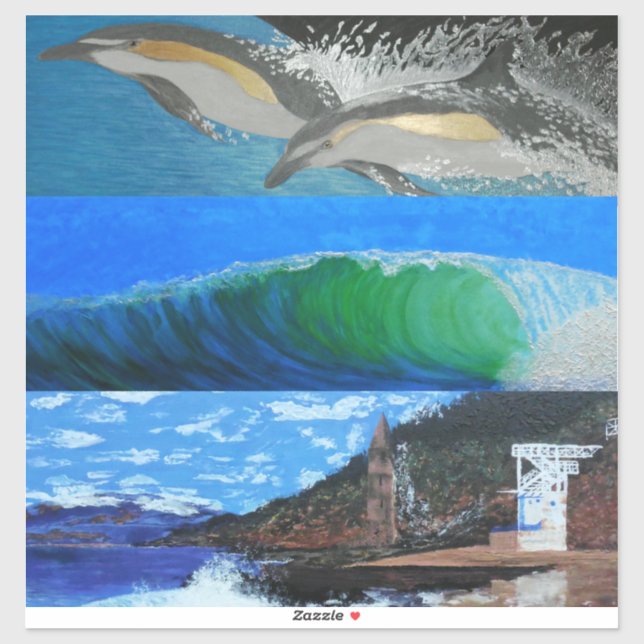 Dolphins, waves ,Victoria Beach so Laguna tower (Sheet)