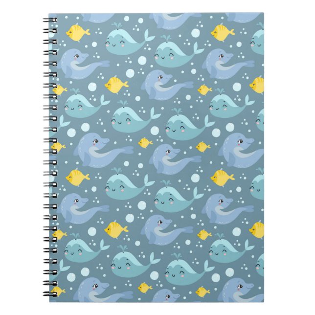 Dolphins, Whales and Fish Notebook (Front)